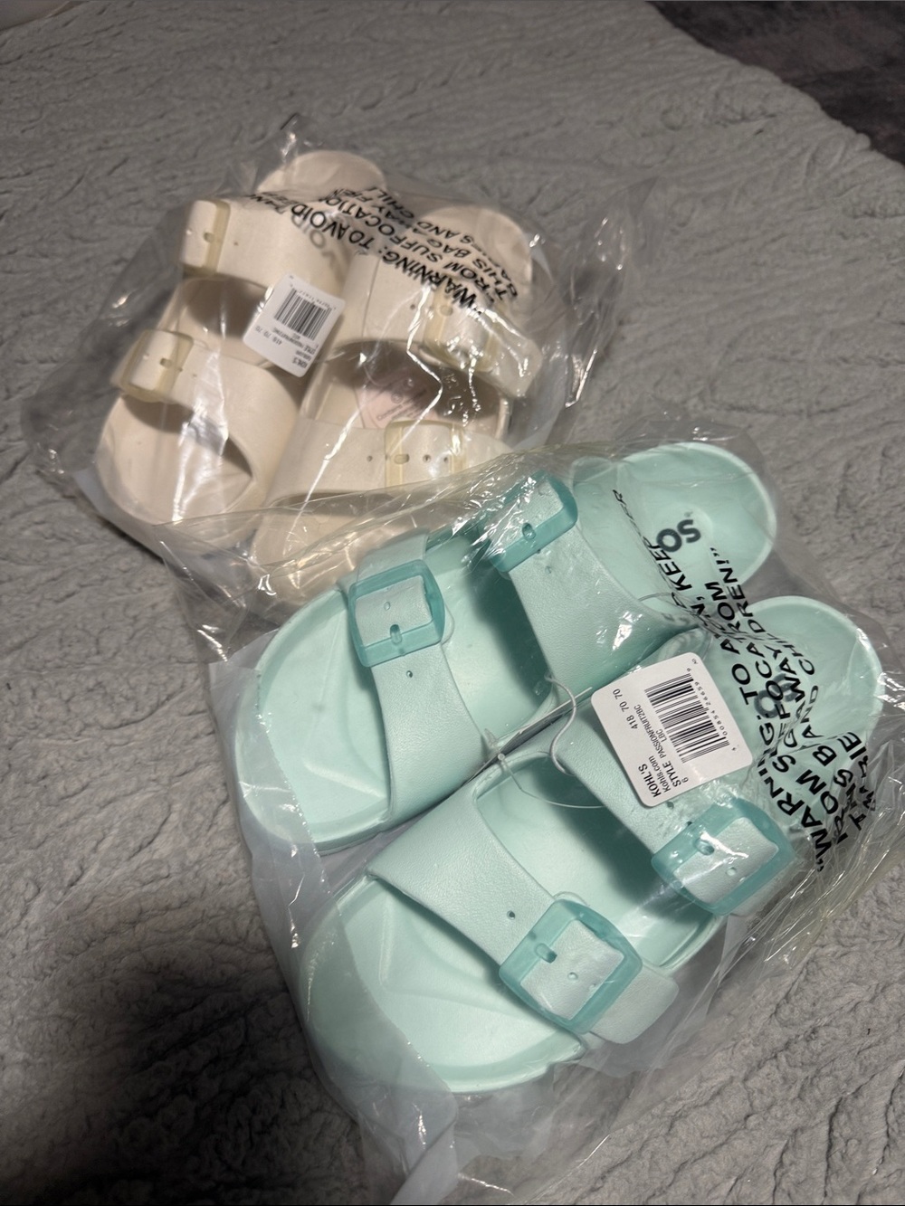 Women’s Dize 6 Dual-Buckle Slide Sandals - Mint and off white